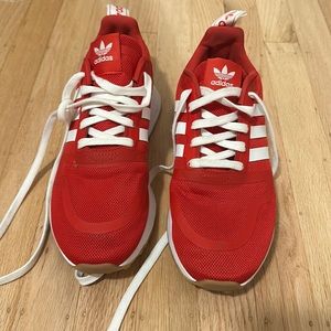 Red adidas shoes